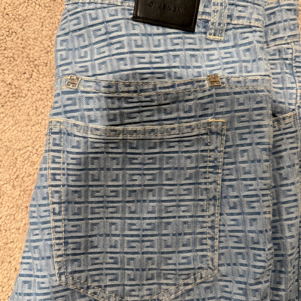 Givenchy Blue Patterned Straight Jeans - image 3